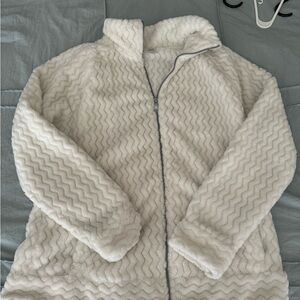 Women's White Fleece Jacket
